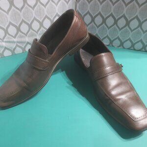Designer Hugo Boss Italian Soft Leather Slip On Loafers Dress Casual Shoes - 9.5